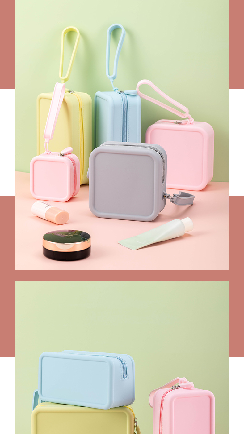 New silicone large-capacity hand-held storage bag, travel portable, waterproof, sugar cube mouth red envelope simple coin purse pic 14