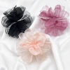 Korean version chiffon fringed flower handcrafted diy pearl jewelry accessories, chiffon flower accessories, headwear brooch accessories, fabric handcrafted flower accessories Specification image