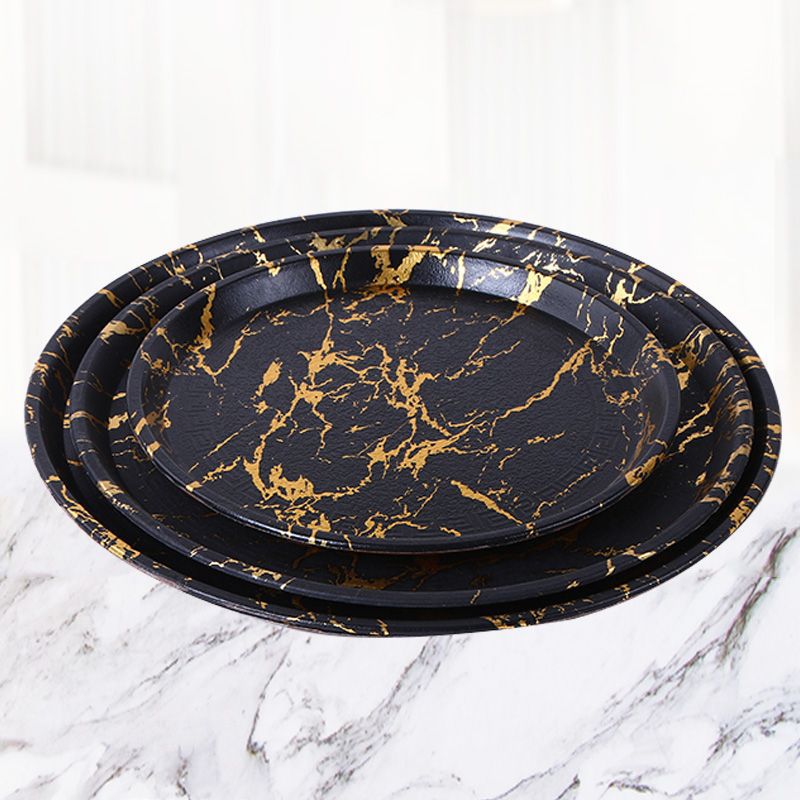 Cross Border Direct Supply Of Imitation Marble Tray Hotel Catering Home Cafe Pass Back Plate Thickened Square Round details Picture