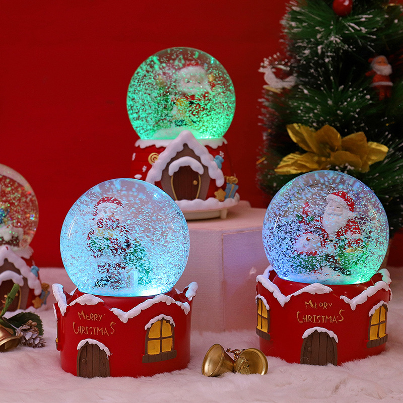 圣诞老人发光水晶球自动飘雪圣诞节送同学创意礼品八音盒桌面摆件（到店面议）详情图4