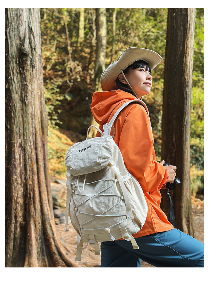 跨境双肩包男轻便登山包抽绳大容量户外旅行双肩包女大学生书包女详情7