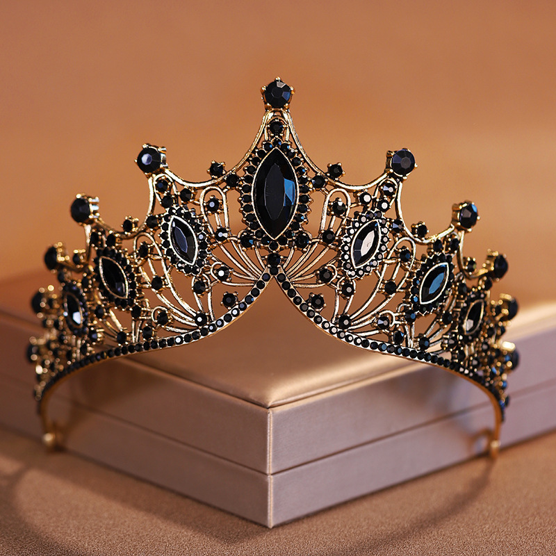 Super sparkling full diamond princess and queen crown hair band, bride wedding banquet headwear, light luxury and high-end style hair accessory for women details Picture