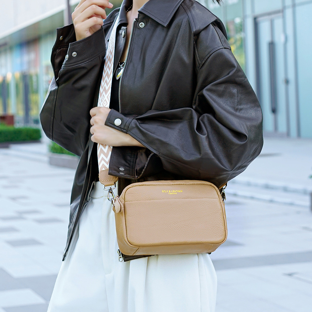 Genuine leather women's bags, top-grain cowhide women's bags, cross-border best-selling single-shoulder crossbody bags, high-end leather women's crossbody small square bags Specification image