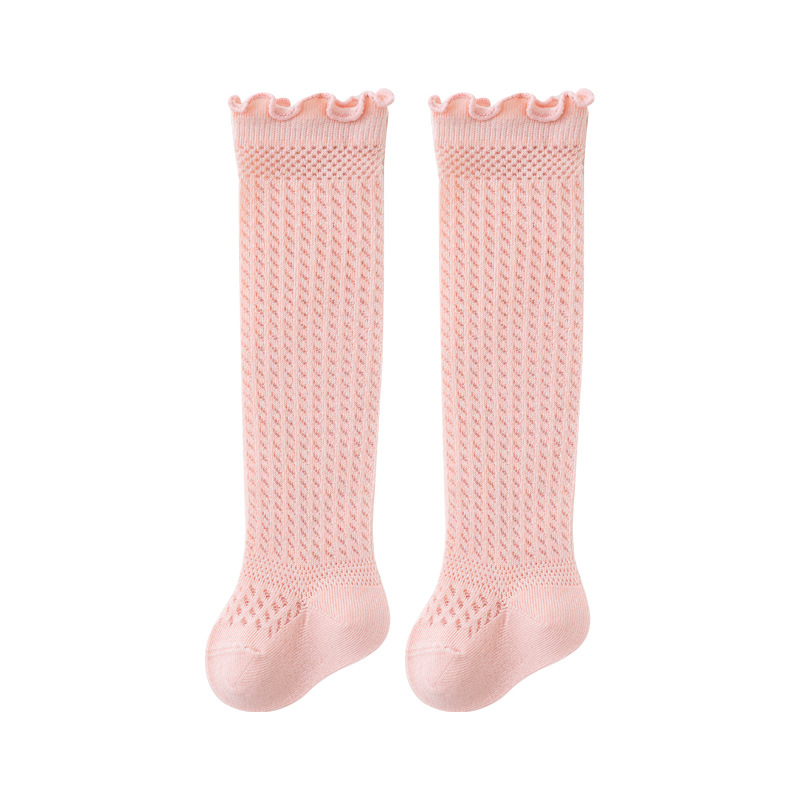 Summer thin hand-stitched baby stockings for newborns, knee-high loose-fitting baby air-conditioned stockings for mosquito repellent Item Picture