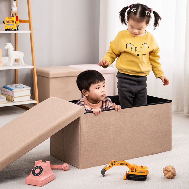 Rectangular Storage Stool Storage Stool Folding Storage Box Can Sit Home Multi-Functional Shoe Stool Children's Sofa Stool details Picture