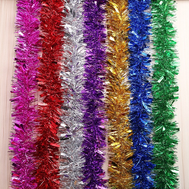 The cross-border Christmas wool strip, flowered ribbon, rubia grass hanging basket, festival decoration section, color strip, 9 cm and 2 meters long Item Picture