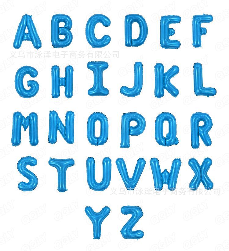 16 "american letter inglés película de aluminio globo fiesta de cumpleaños decoración de año nuevo globo de papel de aluminio sala de bodas Specification image