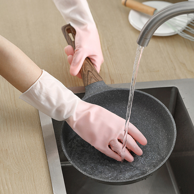 家务手套厨房洗碗手套女加厚防水耐用洗衣橡胶手套清洁耐磨不易破详情图3
