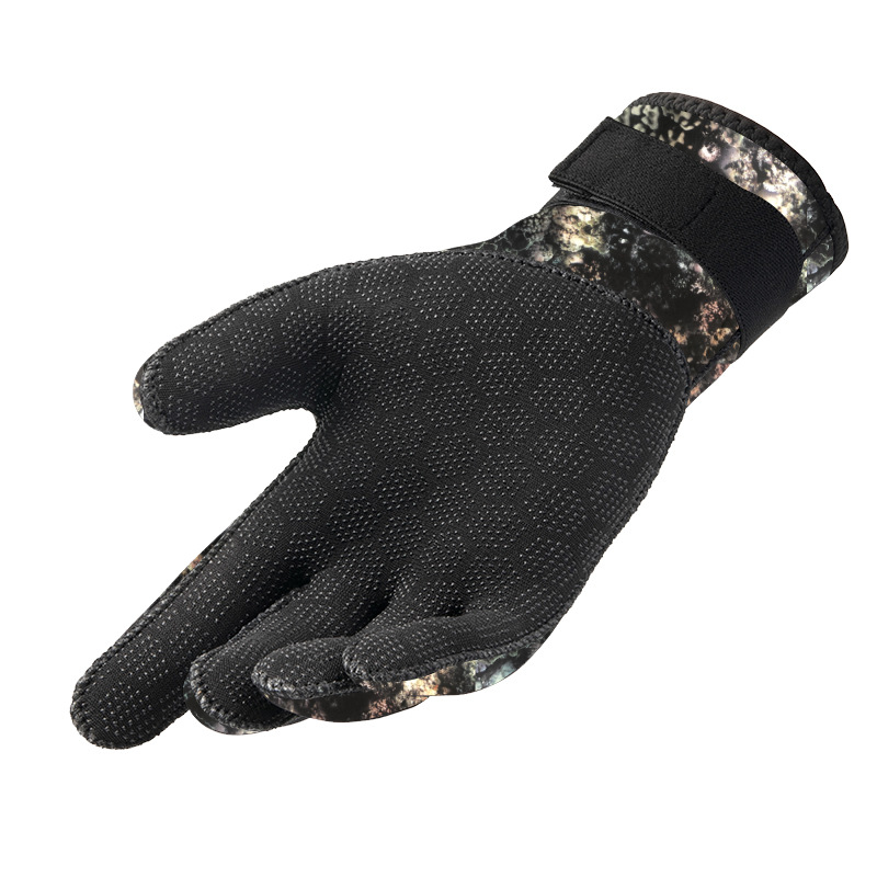 New 3mm/5mm diving gloves anti-slip wear-resistant camouflage anti-sting gloves catch fish fish winter swimming diving gloves Item Picture