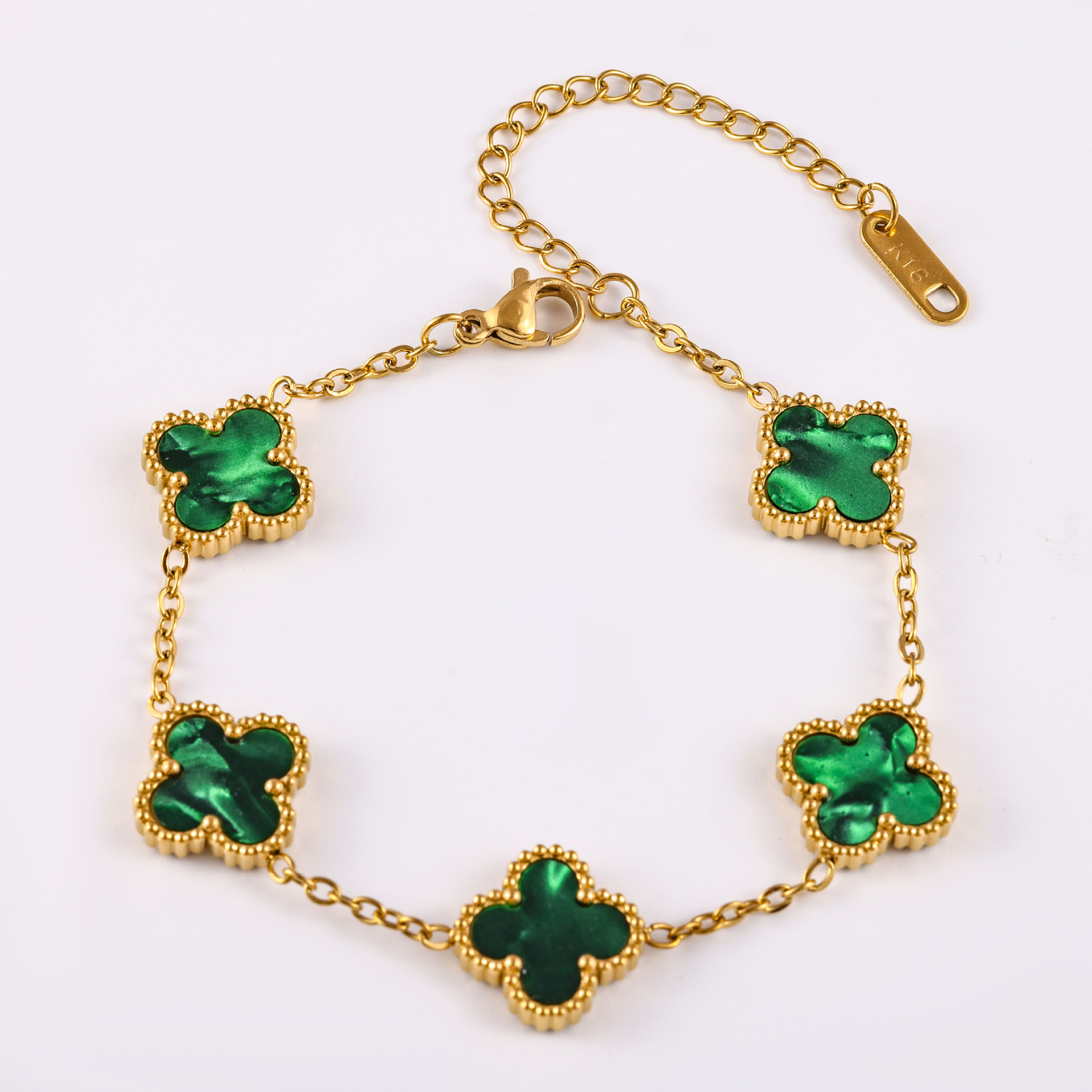 Best-selling four-leaf clover bracelet, titanium steel bracelet, versatile lucky four-leaf clover and four-flower bracelet jewelry, cross-border exclusive wholesale Specification image