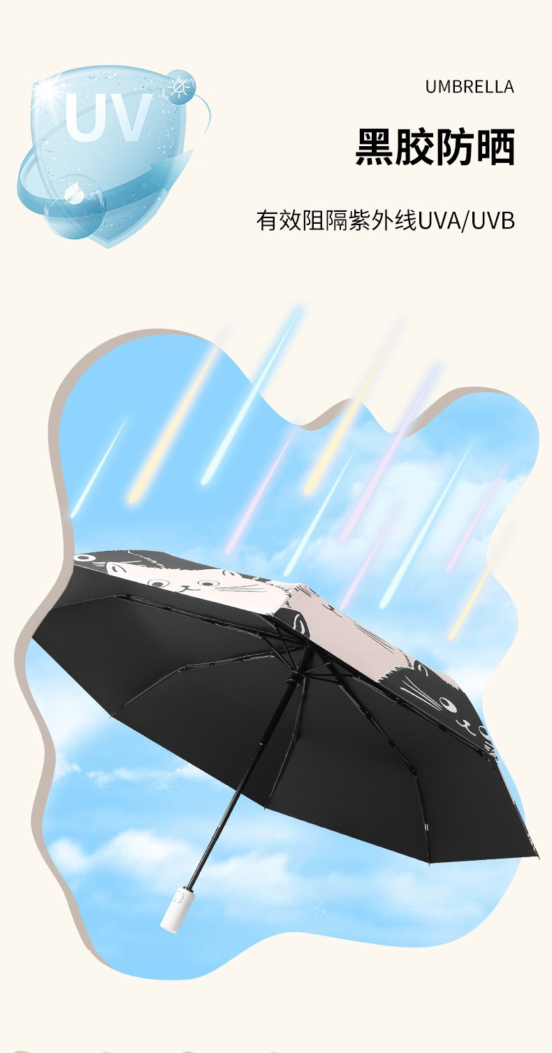 全自动雨伞定制图案整伞定制满版数码印刷折叠伞晴雨两用遮阳伞详情9