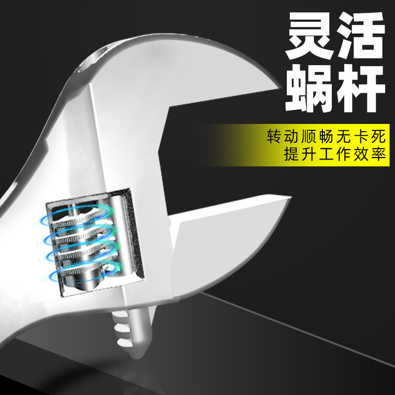 ly adjustable wrench, industrial-grade, large-diameter, high-strength, multi-functional tool, small adjustable wrench with large opening Specification image