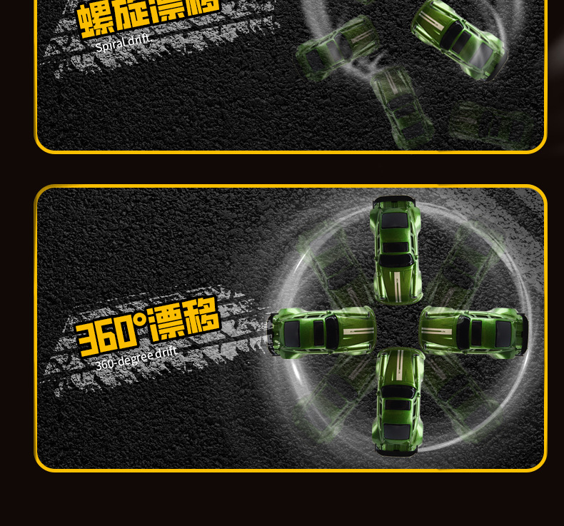 【厂家直销】跨境热卖1：64迷你桌面漂移遥控车RC遥控小汽车玩具详情6