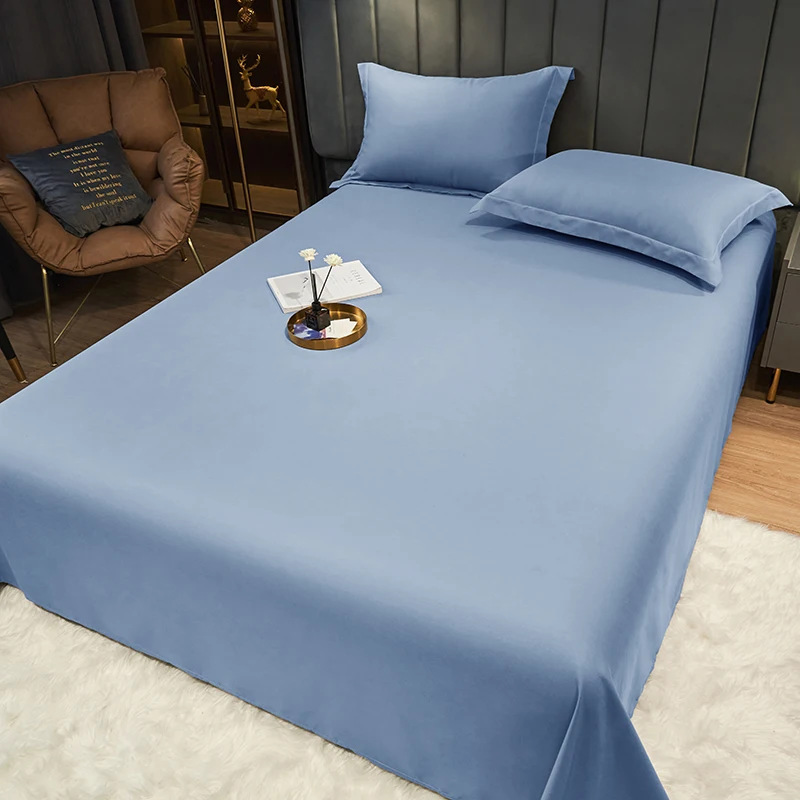 Simple Solid Color Bed Sheet Skin-Friendly Milled Bed Sheet Single Student Dormitory Bed Sheet Three Sets Of Sheets Cross-Border Wholesale Specification drawing