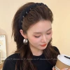 High top fabric hair band for women, 2025 new style anti-slip headband for washing face, high-end, stylish and fashionable hair clip and hair accessory Specification image