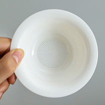 Dehua sheep fat jade white porcelain tea drain tea filter ceramic tea set funnel all porcelain integrated filter mesh tea filter