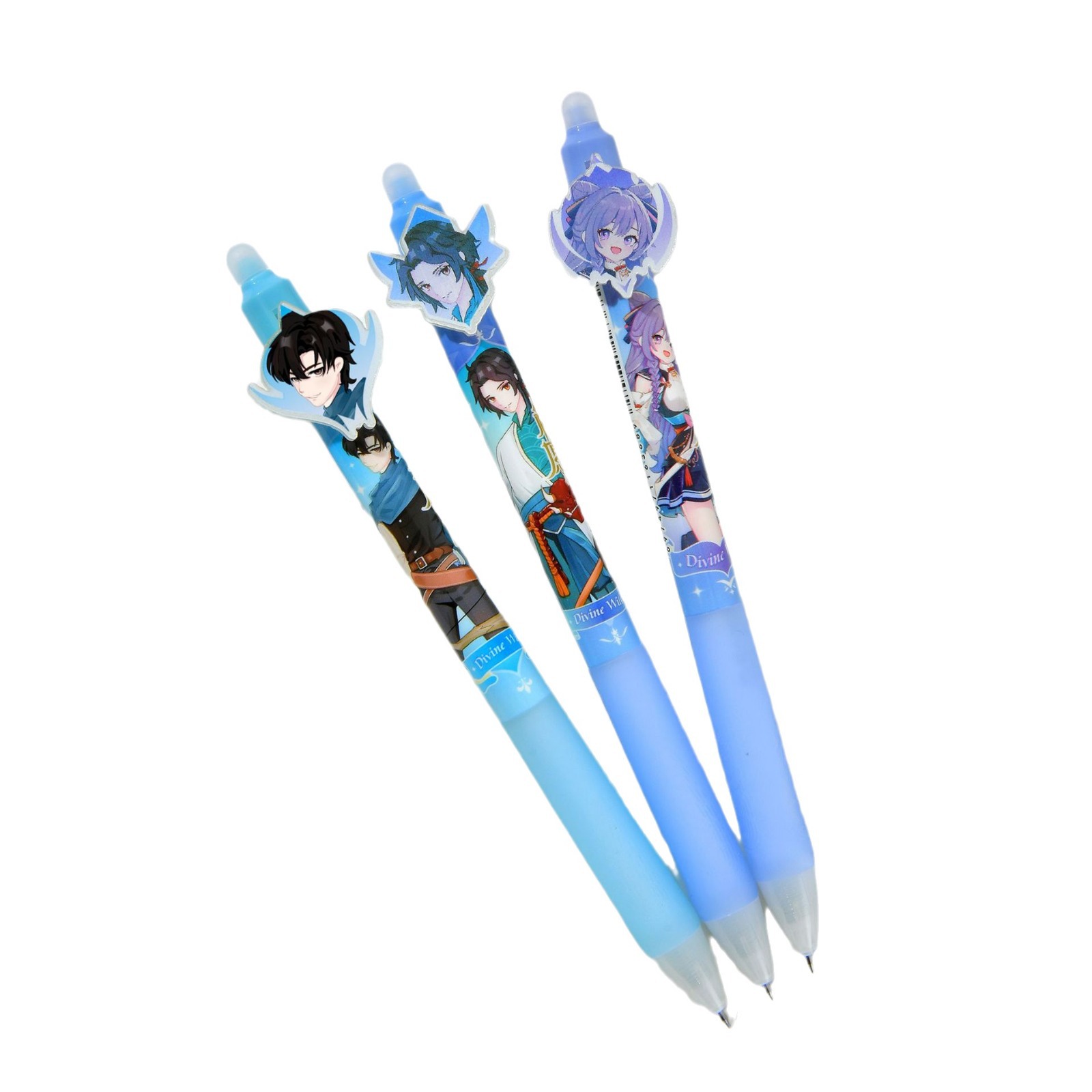 Chenxi Divine Wish Erasable Pen Creative Cartoon Animation Grating Gel Pen ST Blue Pen Core 0.5mm student stationery Item Picture