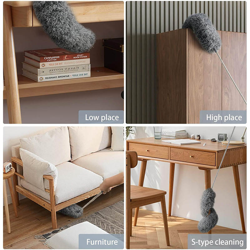 The new best-selling extendable and flexible dust duster is a multi-functional household cleaning feather duster
