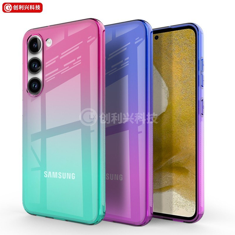For Samsung S23 two-color gradient mobile phone case S23PLUS anti-drop mobile phone case S23 transparent protective case wholesale