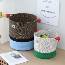 大容量可爱收纳筐一件代发儿童玩具收纳桶客厅装饰棉绳编织篮