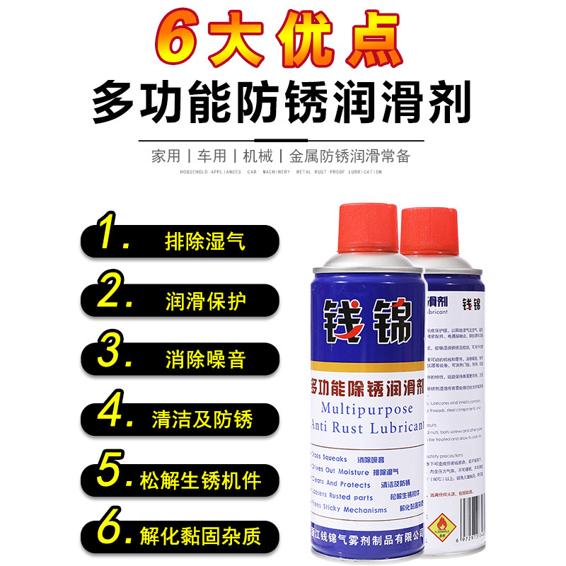 锁芯门锁车窗润滑剂强力除锈剂铁锈车用机械轴承润滑油螺丝松动剂产品图