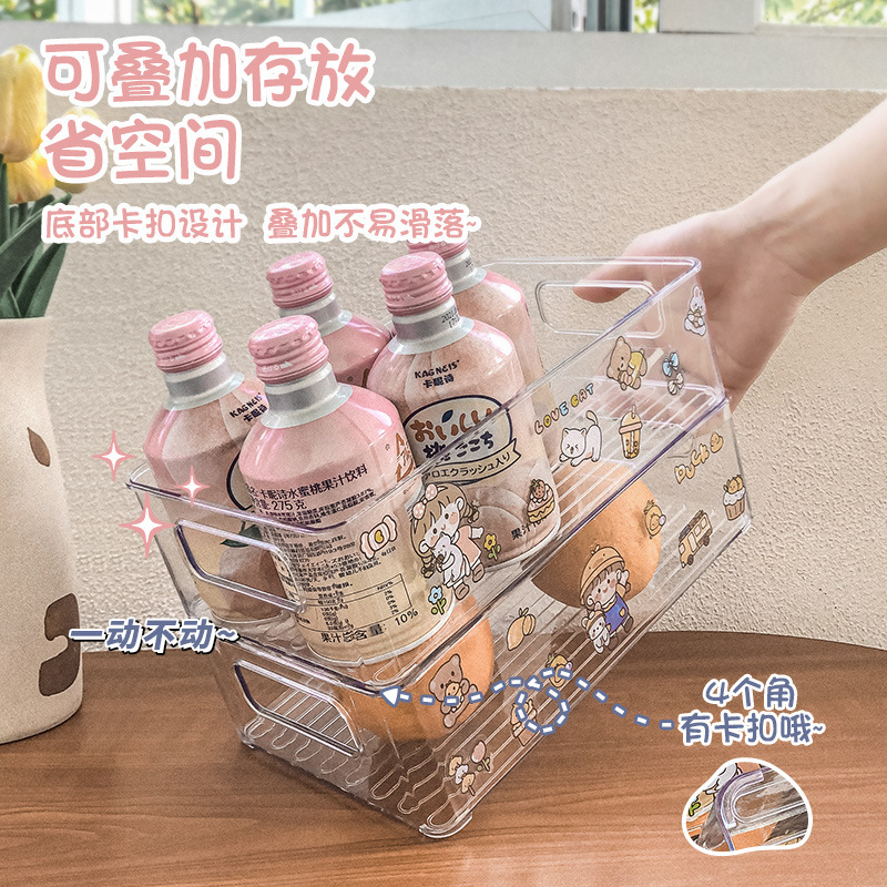 Acrylic Desktop Snack Storage Box Book Cosmetics Transparent Storage Box Kitchen Refrigerator Drawer Storage Box Specification drawing