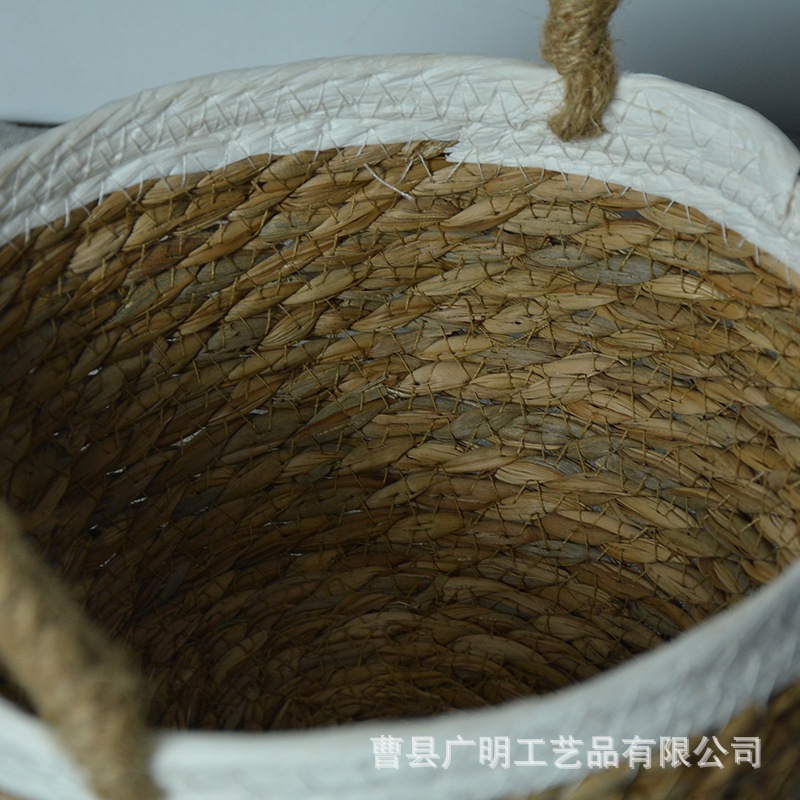 Manufacturers Wholesale Straw Storage Basket Creative Garden Style Woven Storage Basket Vegetables Storage Clothes Storage Basket Specification drawing