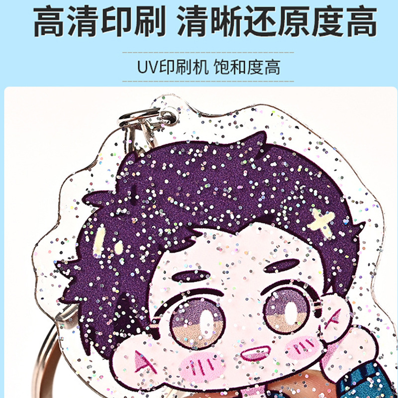 钥匙扣/卡通钥匙扣挂件/钥匙扣公仔挂件/流沙入油玩具/宋锦小马挂件细节图