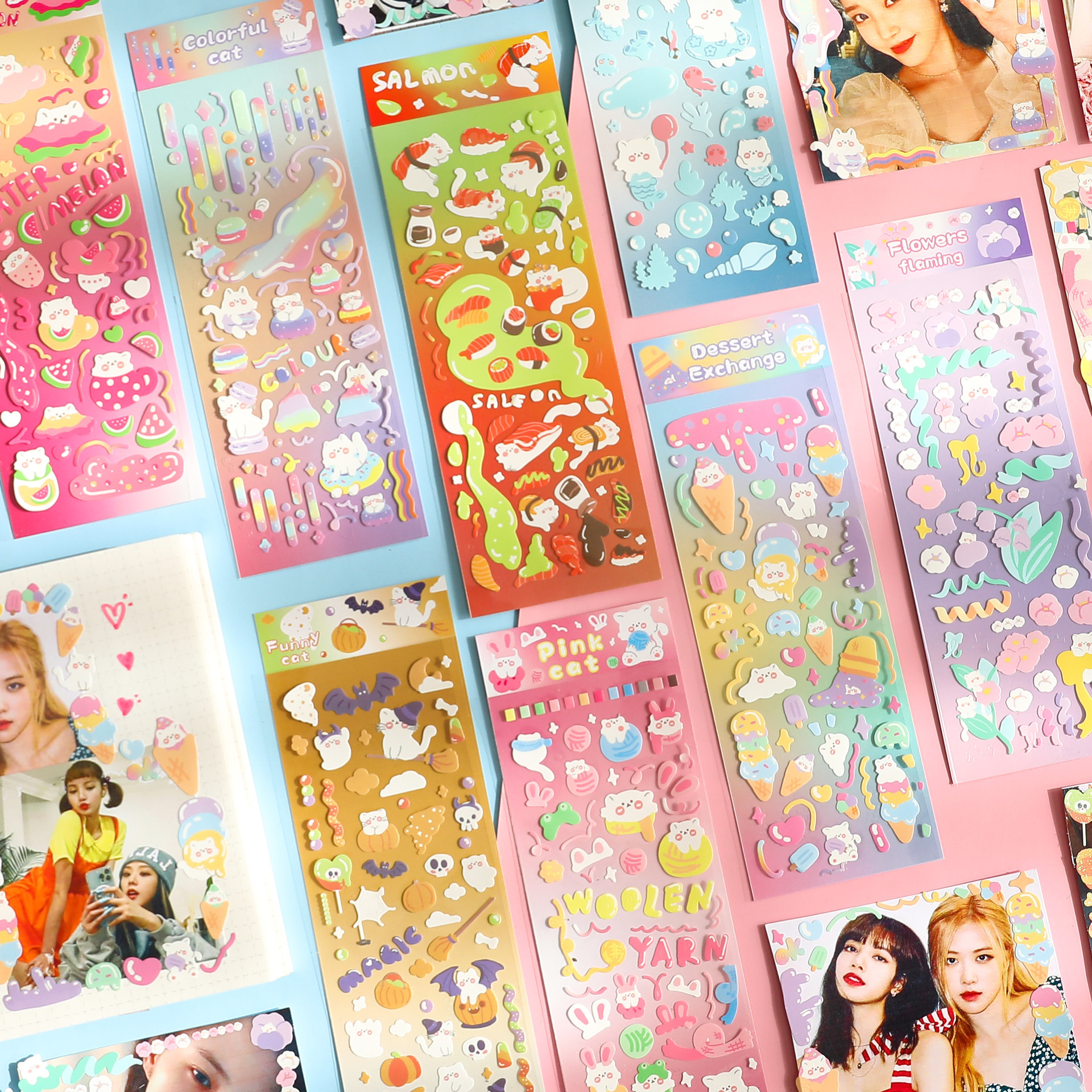 甬德糖果萌物系列手账贴纸创意可爱咕卡diy素材pvc防水小贴画批发
