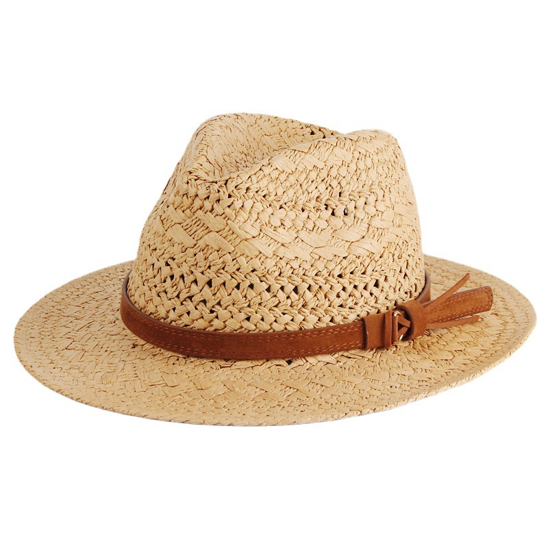 Fashionable British Straw Small Top Hat For Men And Women Couples Summer Travel Travel Visor Hat Outdoor Sungrass Hat Item Picture