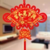 Fan-shaped Chinese knot pendants for the New Year indoor living room decoration, large three-dimensional "Fu" character door Spring Festival hanging decorations details Picture