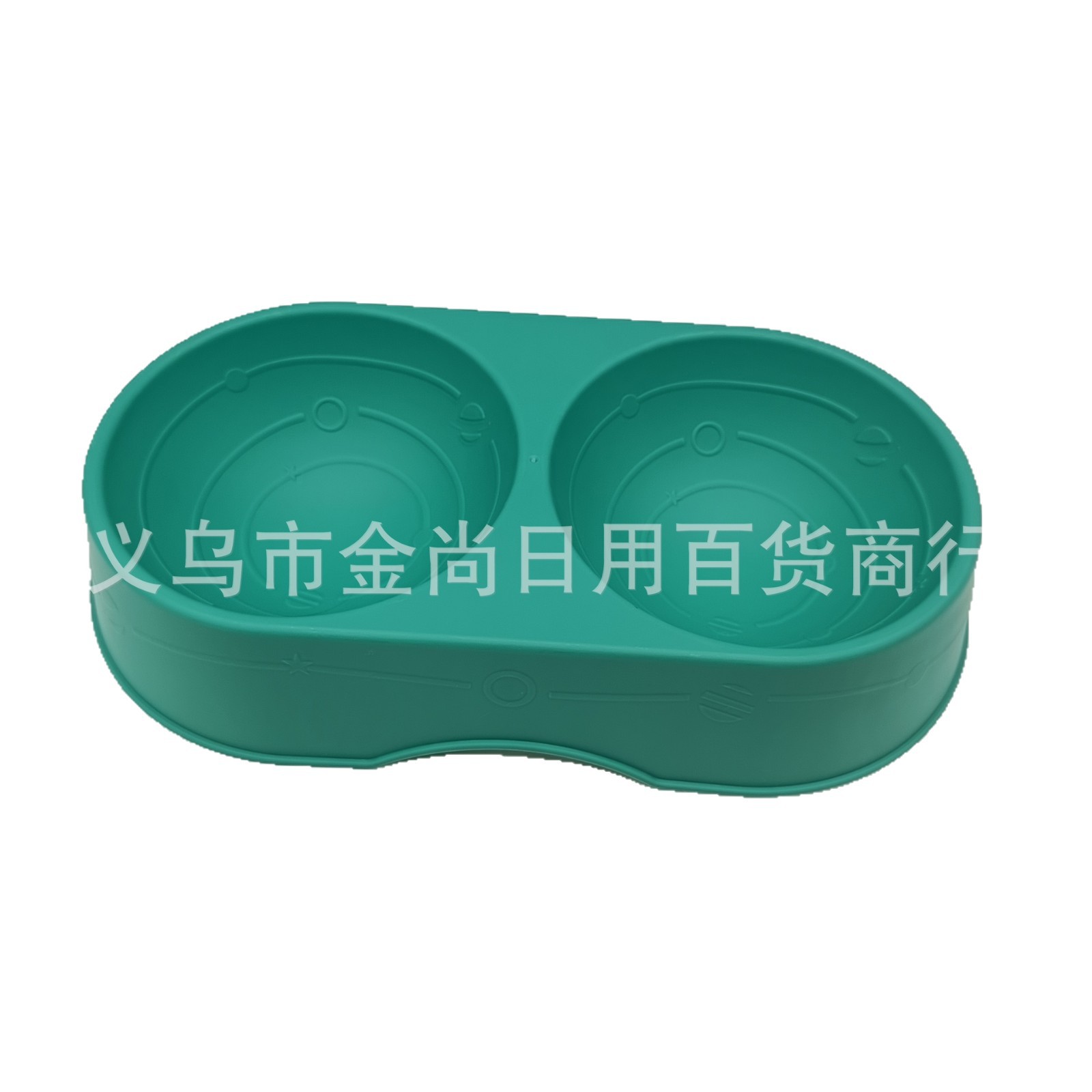 Wholesale of cross-border candy-colored pet oval double bowls, cat water bowls, plastic dog bowls, anti-knock dog basins, and pet supplies Item Picture