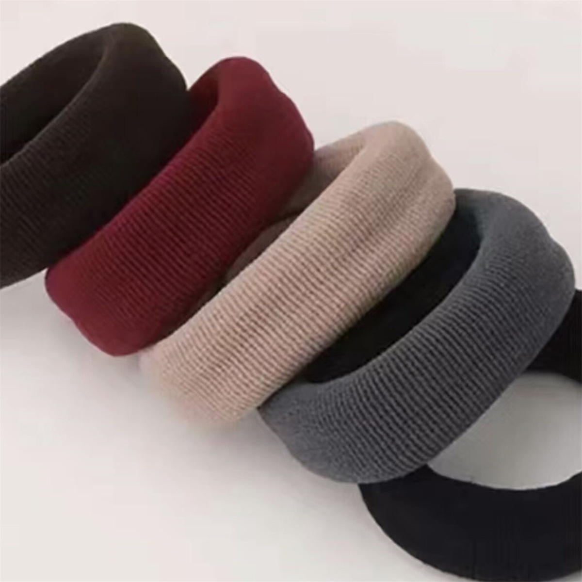 Korean-style durable, widened, seamless, high-elasticity hair tie, thickened knitted hair band, hair tie and hair tie accessories pic 7