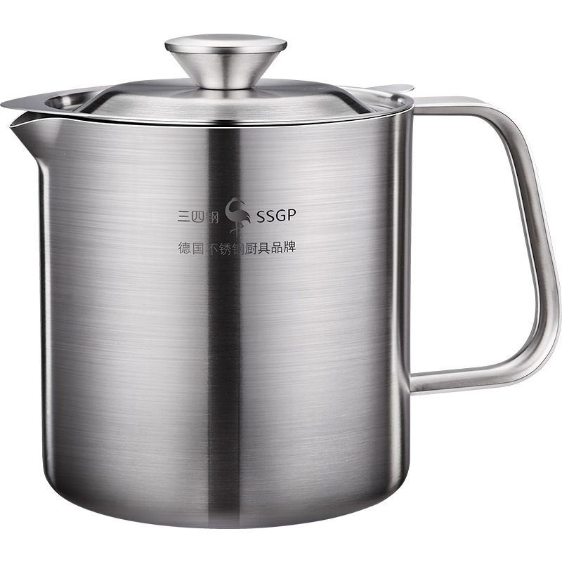 Three Or Four Steel Oil Pot Stainless Steel Kitchen Oil Bottle Household Filter Oil Residue Pot With Filter Screen Oil Tank Pot Oil Storage Tank Item Picture