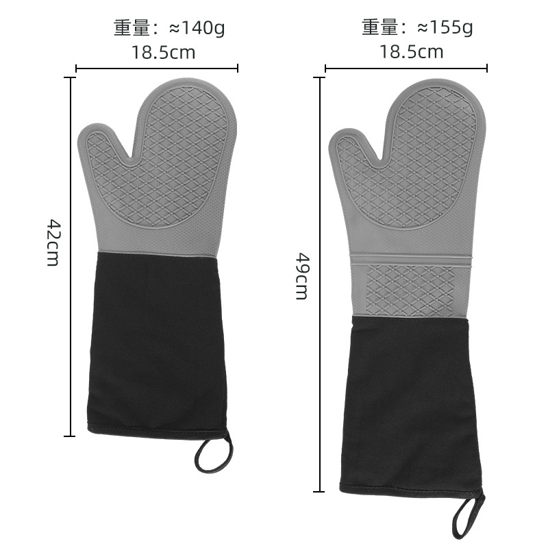 Amazon Extended silicone insulated gloves Thick cotton kitchen microwave mitts Household baking oven mitts Application Scenario