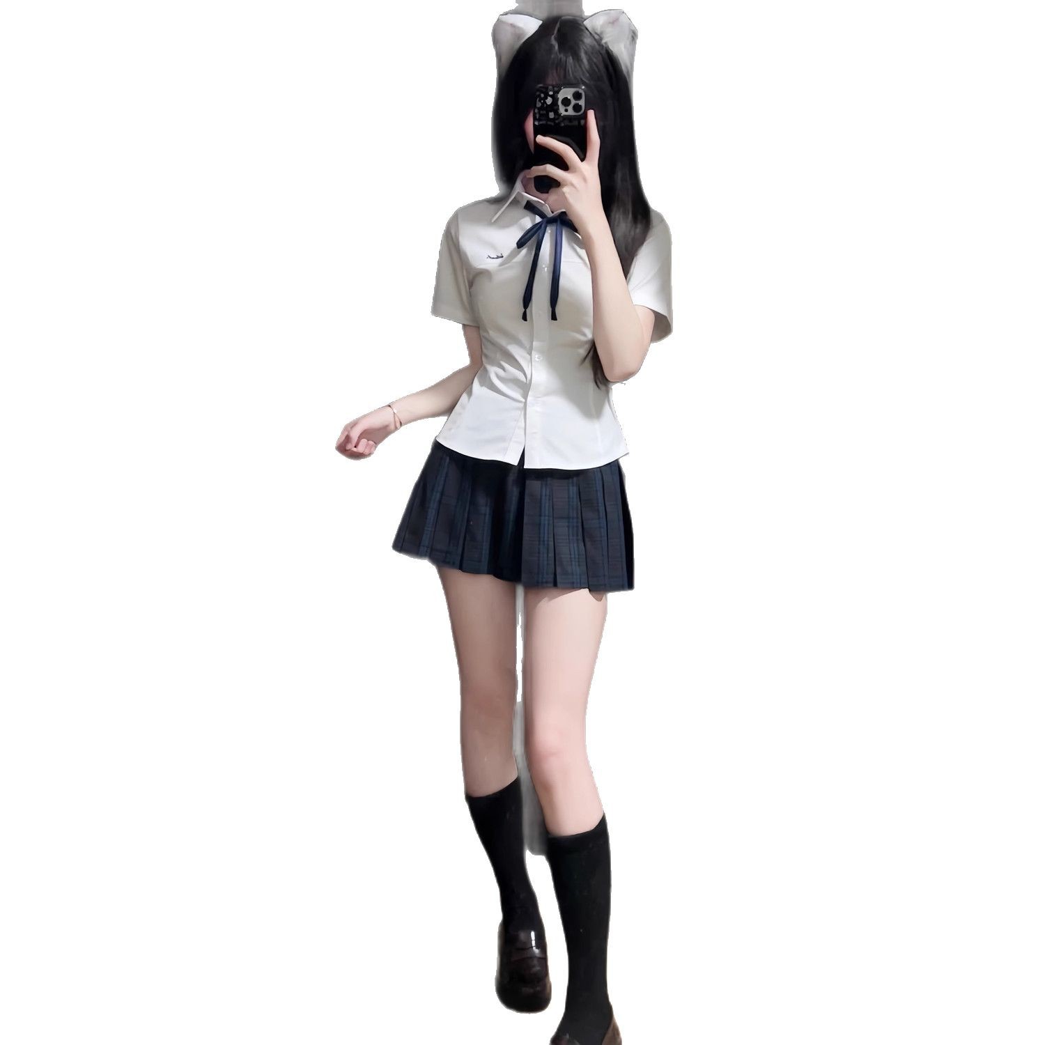 Original jk new style waisted short-sleeved white shirt uniform, Japanese school supply shirt, summer school style women's shirt, ins Item Picture