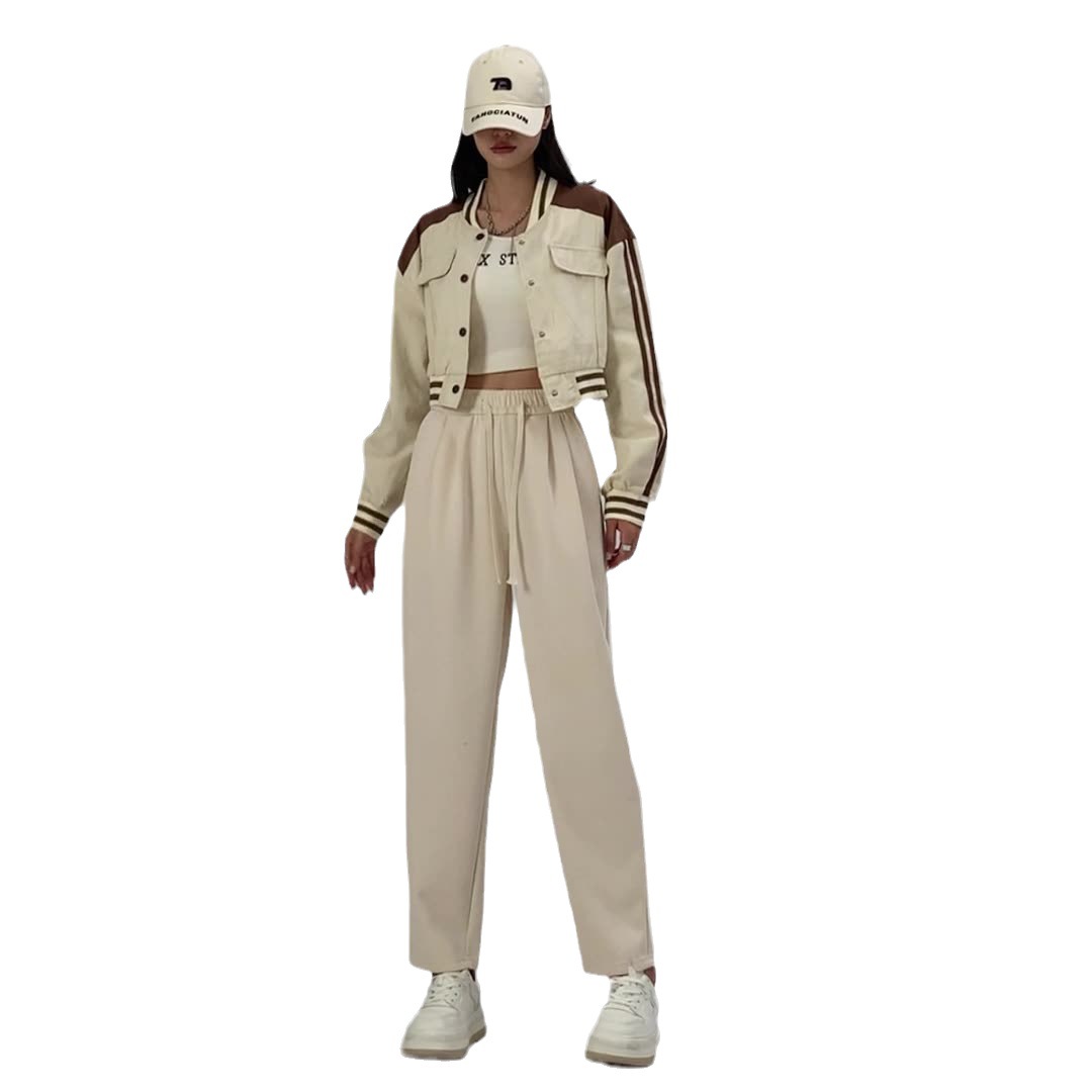 2023 Autumn new style glutinous rice cotton grandma pants for women to look slim and versatile, radish Harun pleated loose casual pants Item Picture
