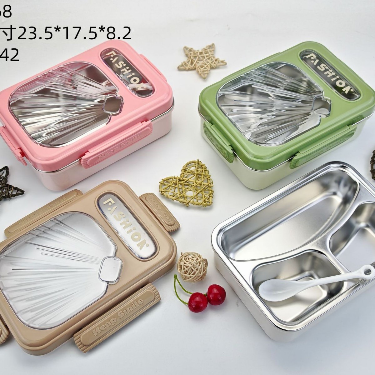 304 stainless steel children's lunch box, sealed bento box, student lunch box, food-grade outdoor picnic box, 201 inner liner Specification drawing