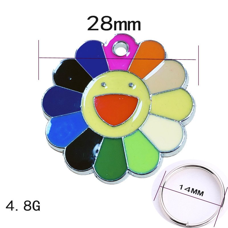 Manufacturer's in-stock pet dog brand, cute cartoon sunflower dog collar, pendant, anti-loss engraved pet accessory Application Scenario
