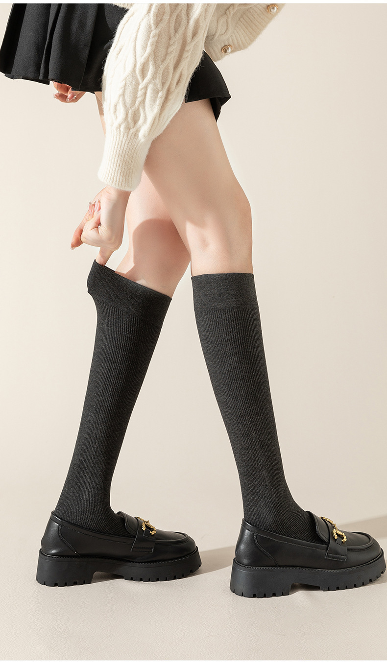 压力小腿袜女春夏季日系jk过膝长筒袜子女长袜高筒中筒袜膝袜子详情13