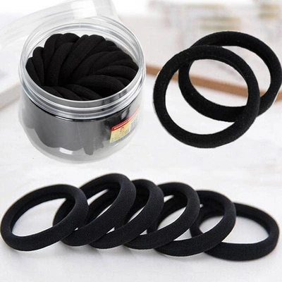 High Ponytail Hair Tie Rubber Band Women's High Elastic Durable Hair Tie Without Trace Hair Tie Black Rubber Band Towel Circle Hair Accessories