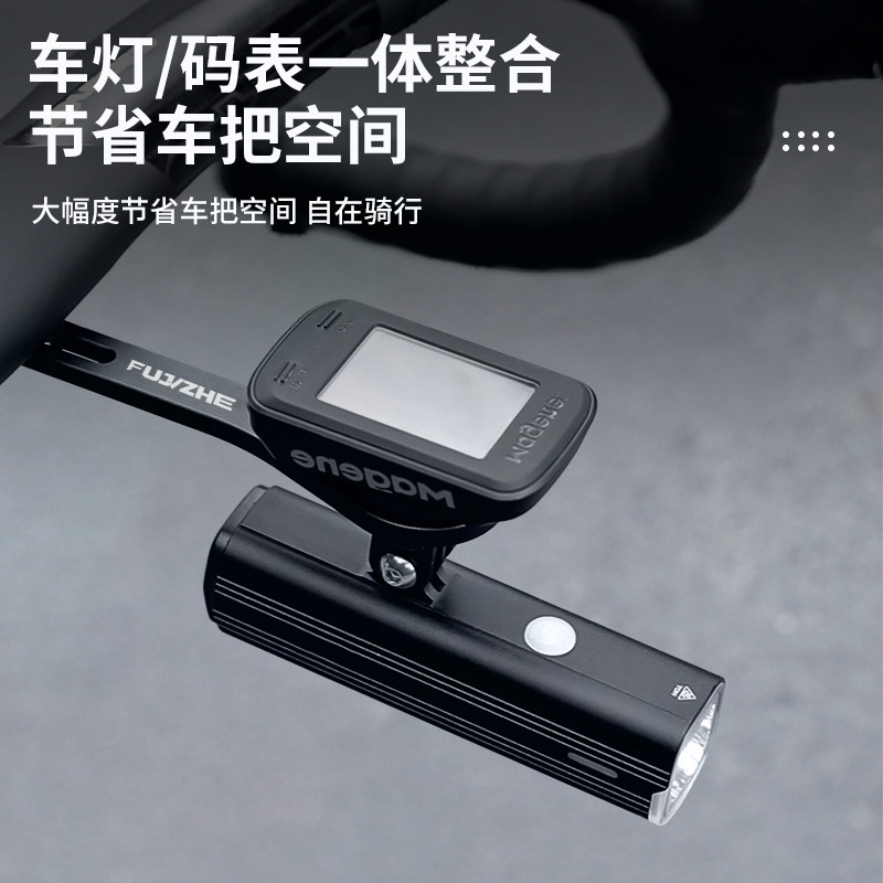 The road mountain bike stopwatch bracket is equipped with a single lamp, an integrated handle, an extension base, and a vertical extension frame accessory details Picture