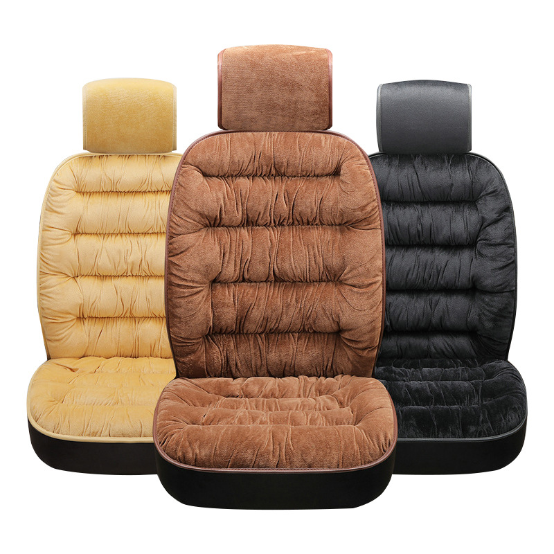 New Autumn And Winter Extra Thick Plush Cushion Car Cushion Plush Single Car Cushion Seat Cover Back Three-Piece Set Item Picture