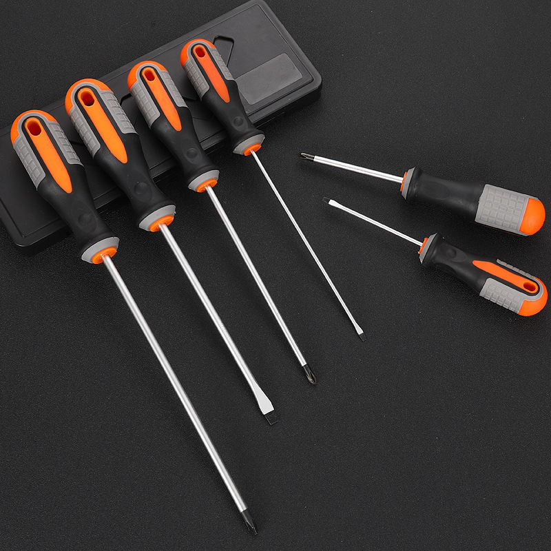 Manufacturers Jiutong Manual Cross Tri-Color Handle Screwdriver Multi-Function Strong Magnetic Durable Screwdriver Specification drawing