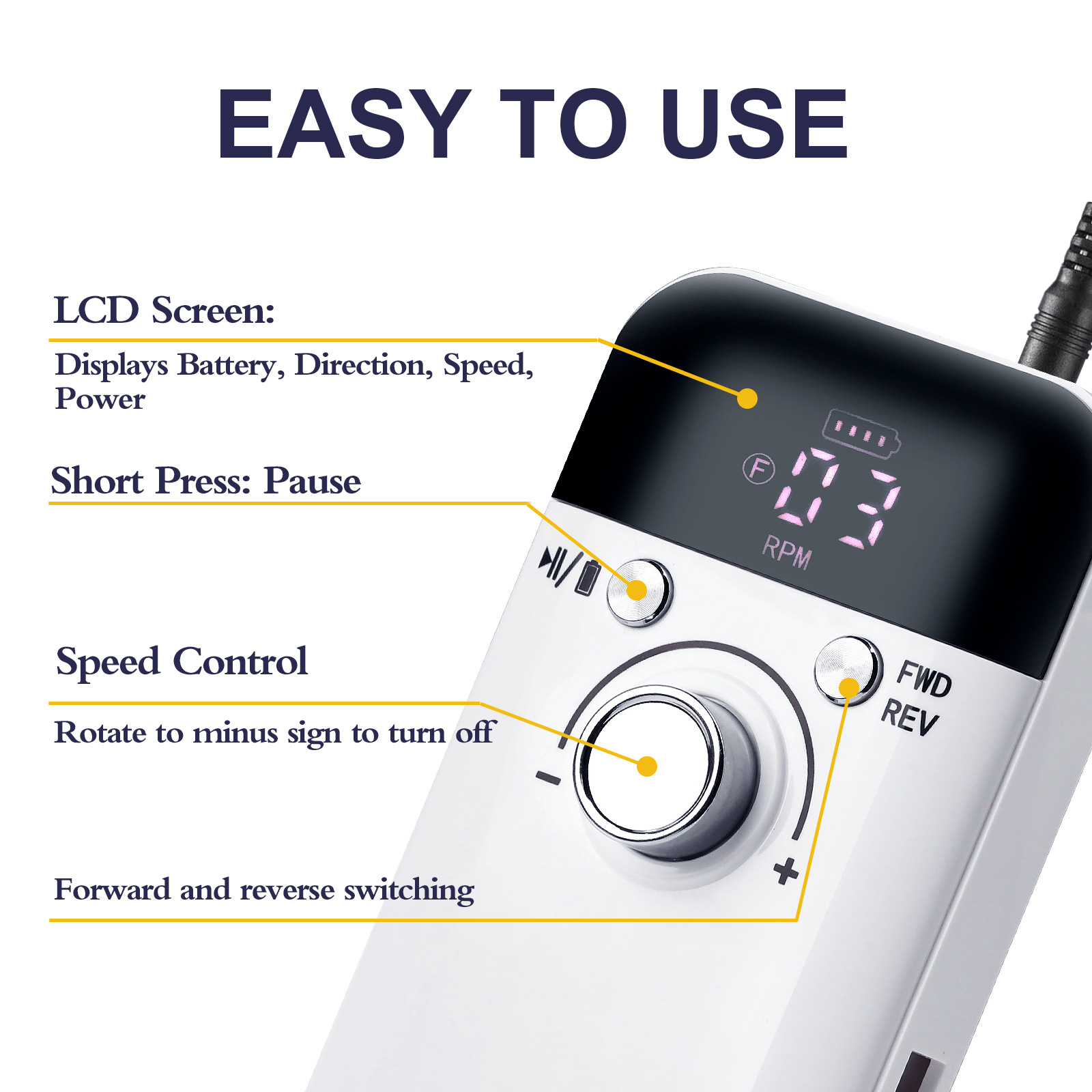 New cross-border professional nail removal V6 grinding machine, 45,000 RPM battery-powered portable electric nail grinding device details Picture