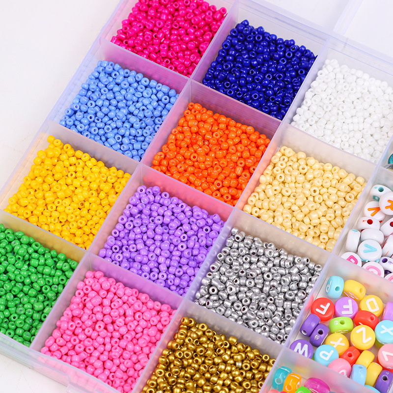 Cross-border trade 24-grid rice bead set box, children's toys, handcrafted diy beaded necklace, bracelet and jewelry Specification image