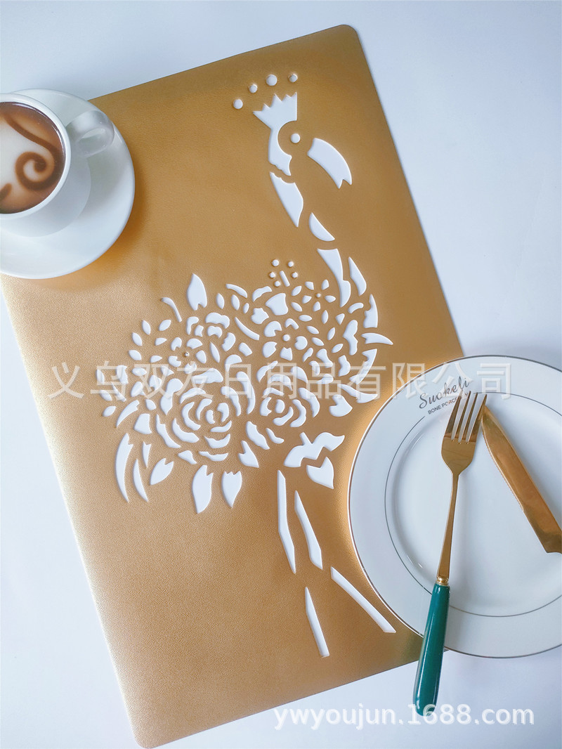 Pvc Creative Hollow Animal Pattern Placemat Waterproof Non-Slip Coffee Coaster Tableware Insulation Protection Decorative Mat Application Scenario
