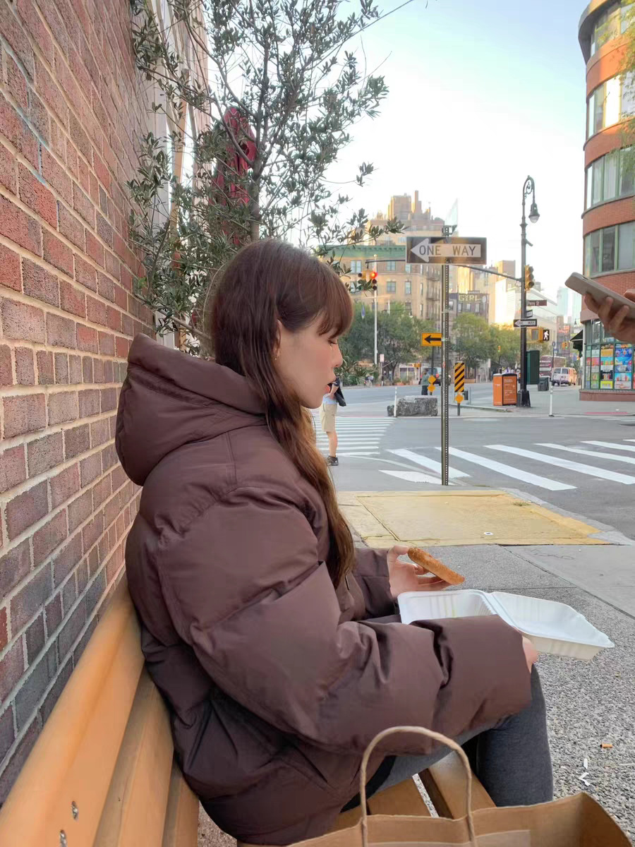 In stock 2025 winter new Dongdaemun, South Korea solid color simple casual hooded mid-length 90 duck down down jacket for women pic 28