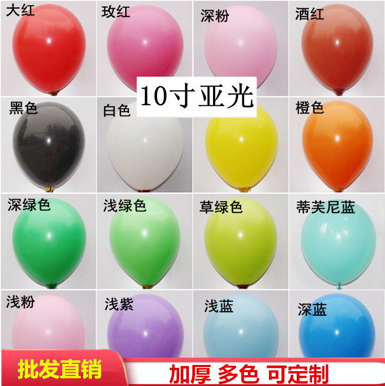 10-inch matte balloon set, round and thickened, 2.2g, cross-border visit to the US, birthday party, celebration and wedding decoration