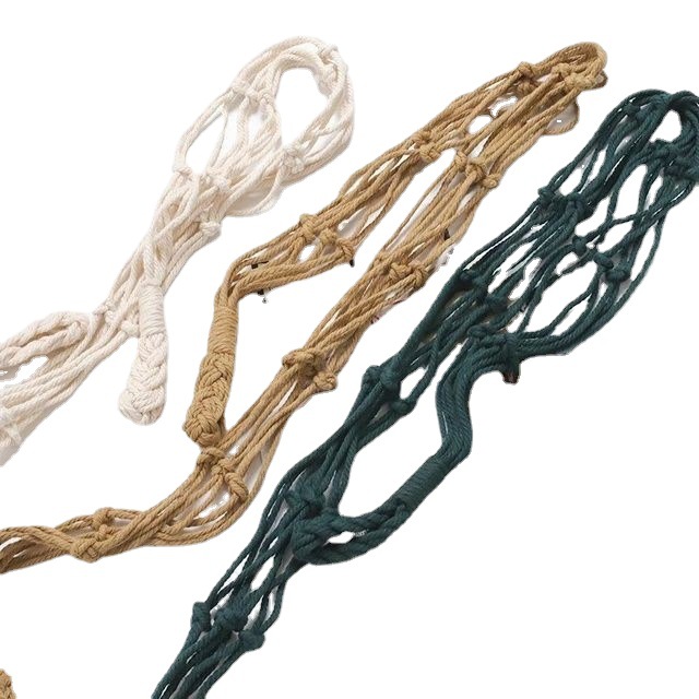 亚马逊ebay热销棉绳编织壁挂纸巾置物吊篮波西米亚风简约置物架白底实物图